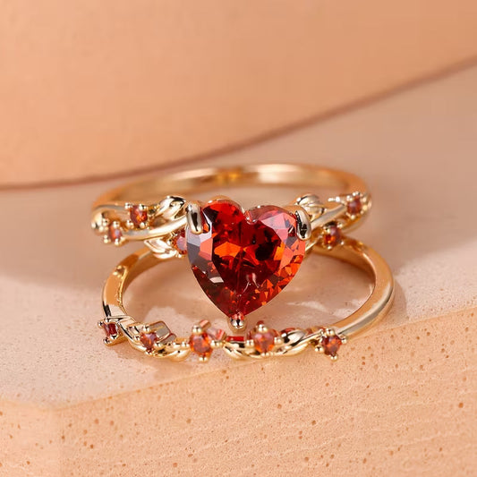 Set de Anillos Redvine Heart | ORO